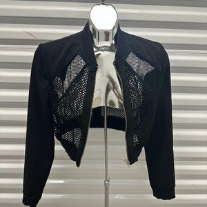 Cropped Mesh Bomber